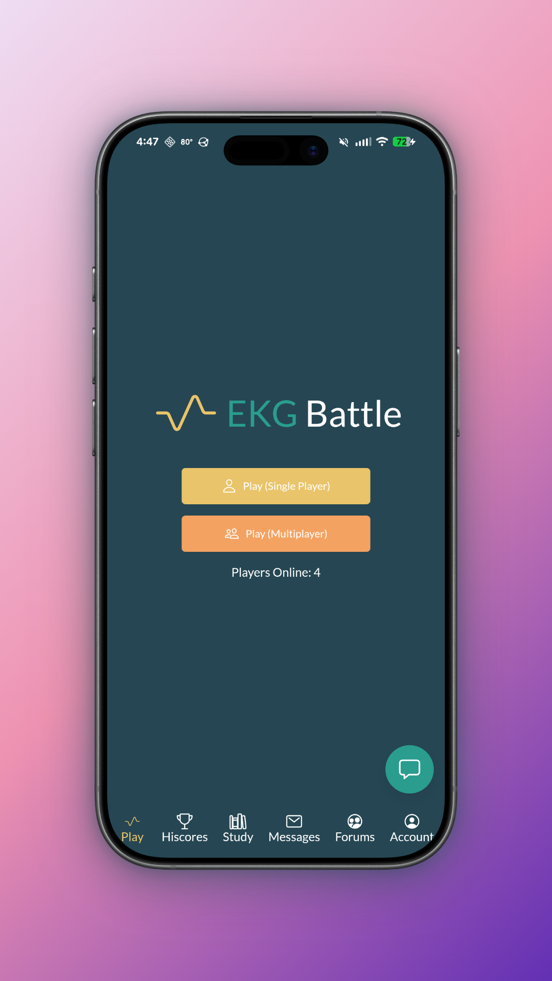 EKG Battle App Screen 1